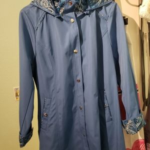 Dennis Basso hooded raincoat